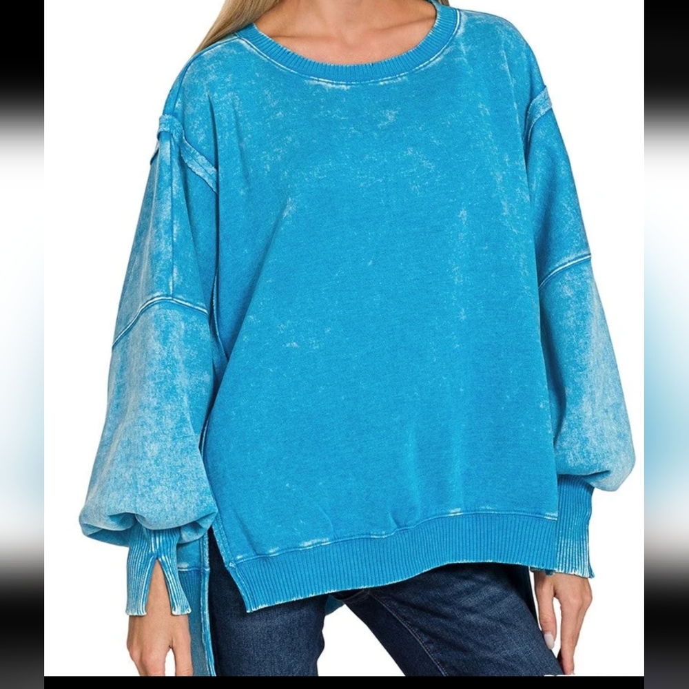 Zenana Camden Pullover Oversized Sweatshirt, S/M